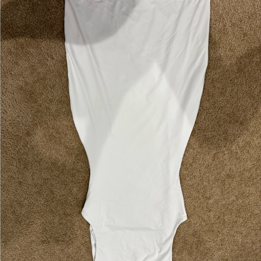 white amazon body con dress